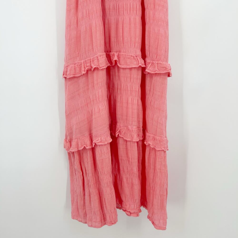Betsey Johnson Lovely Layers Maxi Dress Pink Tiered Ruffle Cotton Womens Size S - Picture 5 of 13